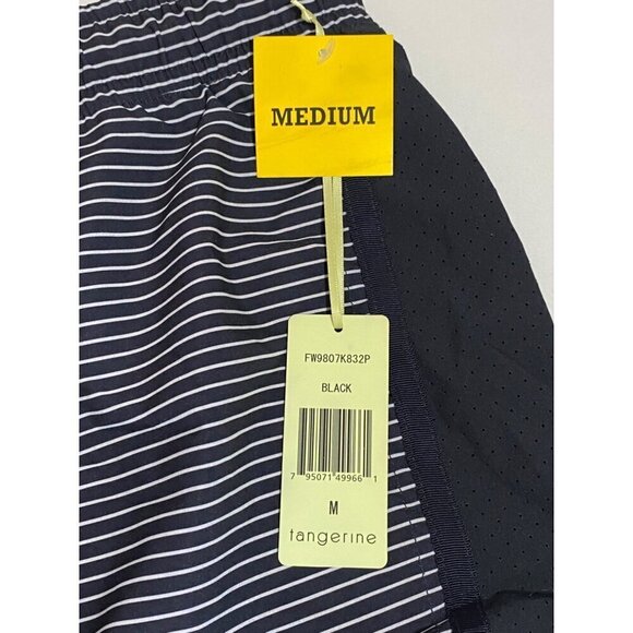 Tangerine Black & White Striped Shorts Elastic Waist Women’s Size Medium NWT - Picture 4 of 11